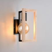 Seinävalaisin Bano, puu/musta, korkeus 25 cm, metalli, E27