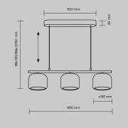 Maytoni LED-riippuvalaisin Spirito, 3-lamppuinen, valkoinen, lasi, him...