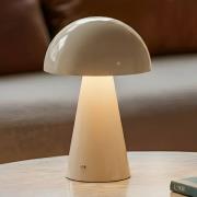 Lindby LED-ladattava pöytävalaisin Nevijo, beige, Ø20cm, USB, himmenni...