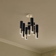 Kattovalaisin Orino, musta/kulta, metalli, 7-lamppuinen, GU10