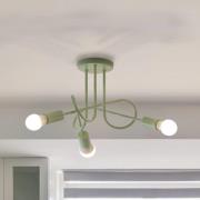 Kattovalaisin Oxford, vihreä, metalli, 3-lamppuinen, E27
