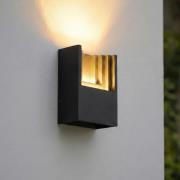 Lindby LED-ulkoseinävalaisin Aurali, 1-lamppuinen, musta, IP65