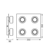 OSRAM LED-kattovalaisin ORBIS FLAME, musta, 4-lamppuinen, CCT IP44