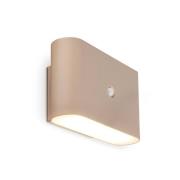 LED-akku-seinävalaisin Chat, beige, 16 cm, muovi, anturi
