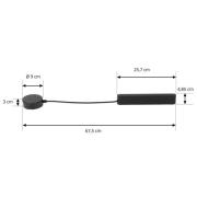 Lindby LED-ohjain Lumaro, musta, pituus 67,5 cm, 100W
