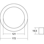 BRUMBERG eturengas Moon Miniin, Ø 17 cm, kromi