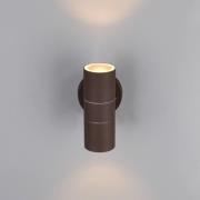 Turia-ulkoseinälamppu, ruosteenvärinen, korkeus 16 cm, metalli