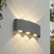 Lindby LED-ulkoseinävalaisin Ithan, 3-lamppuinen, antrasiitti, 17 cm