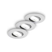 Kulana A upotettava LED-valaisin, matta kromi, 4000K, 3 kpl:n setti