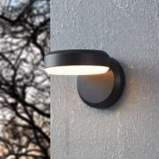 LED-ulkoseinälamppu Fornaci, musta, leveys 16 cm, metalli