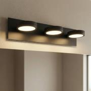 LIGHTME-LED-peilivalo Aqua down, 3 lamppua, musta