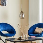 EBB & FLOW Lute -riippuvalo platina, harmaa lasi