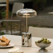 Nuura LED-akkukäyttöinen pöytälamppu Blossi, korkeus 26 cm, kromi/kirk...