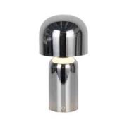 LED-akkupöytälamppu Niko, kromivärinen, korkeus 26 cm, metalli