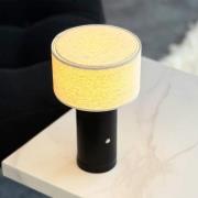 Dyberg Larsen LED-akkupöytävalaisin Mellow, musta, 23 cm