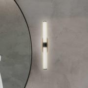 LED-seinävalaisin Runt, musta/puu 3 000 K IP44 Pituus 40 cm