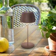 LED-akkukäyttöinen LED-pöytälamppu Brilo unplugged Riffle, 20 cm, umbr...