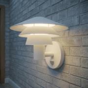 Lucande LED-ulkoseinävalaisin Montaro, valkoinen, IP54, liiketunnistin