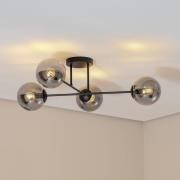 Kattovalaisin Glassy, 4-lamppuinen, ristikkäin, musta/grafiitti