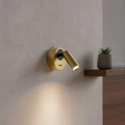 Ideal Lux LED-seinäkohdevalaisin Bean, Ø 7 cm, messinkivärinen