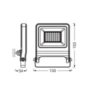 OSRAM LED-kohdevalaisin ulos ENDURA FLOOD, valkoinen 30 W 3 000 K IP65