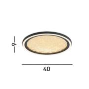 LED-kattovalaisin Luna, Ø 40 cm, musta/kulta, metalli