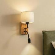 Lucande seinävalaisin Lieske, 39 cm, beige, tekstiili, lukuvalo