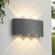 Lindby LED-ulkoseinävalaisin Ithan, 3-lamppuinen, antrasiitti, 17 cm