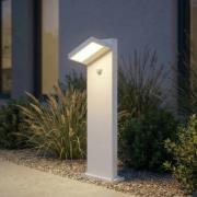 Lucande LED-pylväsvalaisin Silvan, valkoinen, 65 cm, liiketunnistin, I...