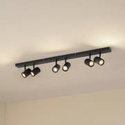 Lindby kattospotit Kardis, tummanharmaa, 6-lamppuinen, metalli, GU10