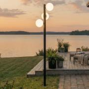 Lucande LED-ulkovalaisin Asane, musta, 3-lamppuinen, 222 cm, CCT