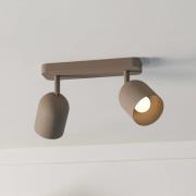 Kattokohdevalo Tilston, beige, pituus 28 cm, 2-lamppuinen, teräs