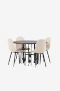 Venture HomeRuokailuryhmä Copenhagen ja ruokapöydän tuolit Polar, 4 kp...