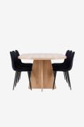 Venture HomeBootcut-ruokapöytä ja Polar-ruokapöydän tuoli.MustaRuokail...