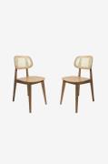 Wood FurnitureRuokailutuoli kahden hengen setti Lula CaneRuskeaTuolit-...