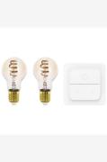 EGLOValonlähde 2Xlm-Zig-Cct E27 A60 4.9W Amber + SwitchValkoinenTarvik...