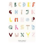 Paper Collective Alphabet Spaghetti ENG Multi-colour -juliste 50x70 cm