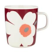 Marimekko Unikko 60-vuotisjuhlapainos muki 25 cl White-dark cherry-ash...