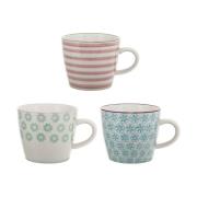 Bloomingville Patricia cup 30 cl 3 pieces Blue Sininen-Monivärinen