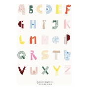 Paper Collective Alphabet Spaghetti ENG Multi-colour -juliste 50x70 cm