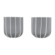 OYOY Mizu juomalasi 2 kpl Harmaa-valkoinen