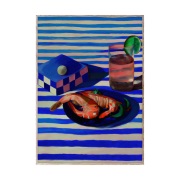 Paper Collective Shrimp & Stripes -juliste 50 x 70 cm