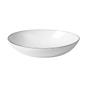 Broste Copenhagen Salt kulho 23x19,5x5 cm White-black rim