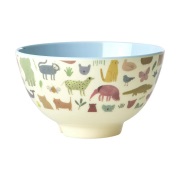 RICE Rice melamiinikulho small Sweet Jungle Print-Soft blue
