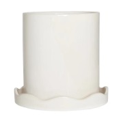 OYOY Nami ruukku aluslautasella Ø16,5 pieni Valkoinen