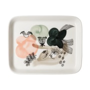 Arabia Kukkamaa lautanen 15x19 cm. Vihreä