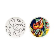 Marimekko Vildstjälk & Kraftmo lautanen Ø25 cm 2 osaa White-black-mult...