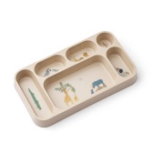 Liewood Mosu lautanen 6 lokeroa 17x30 cm All together-Sandy