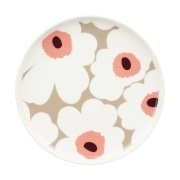 Marimekko Unikko lautanen Ø 20 cm White-clay-powder-dark wine