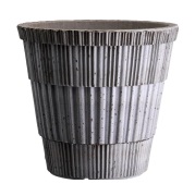 Bergs Potter Atlas raw ruukku aluslautasella Harmaa, Ø18 cm